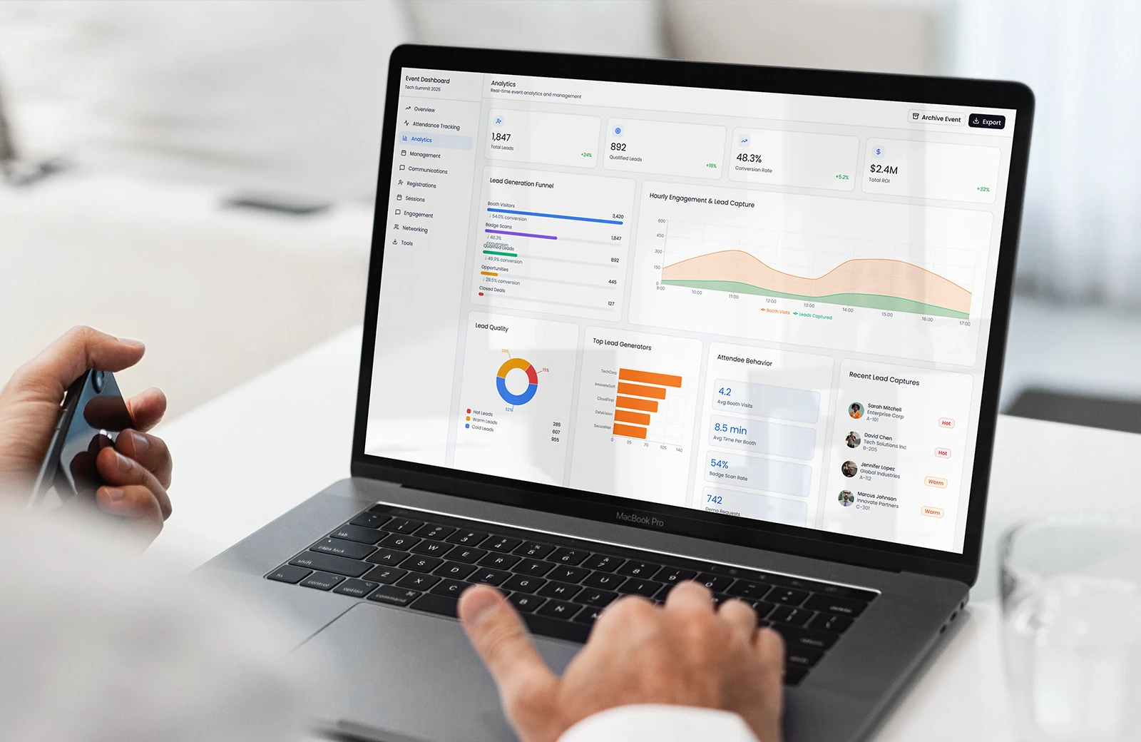 Real-time analytics dashboard interface