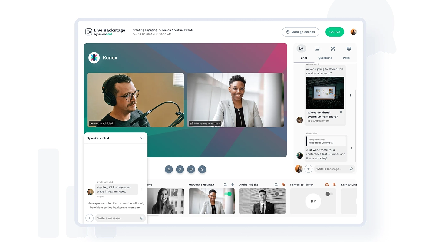 Swapcard event platform interface for networking and exhibitors
