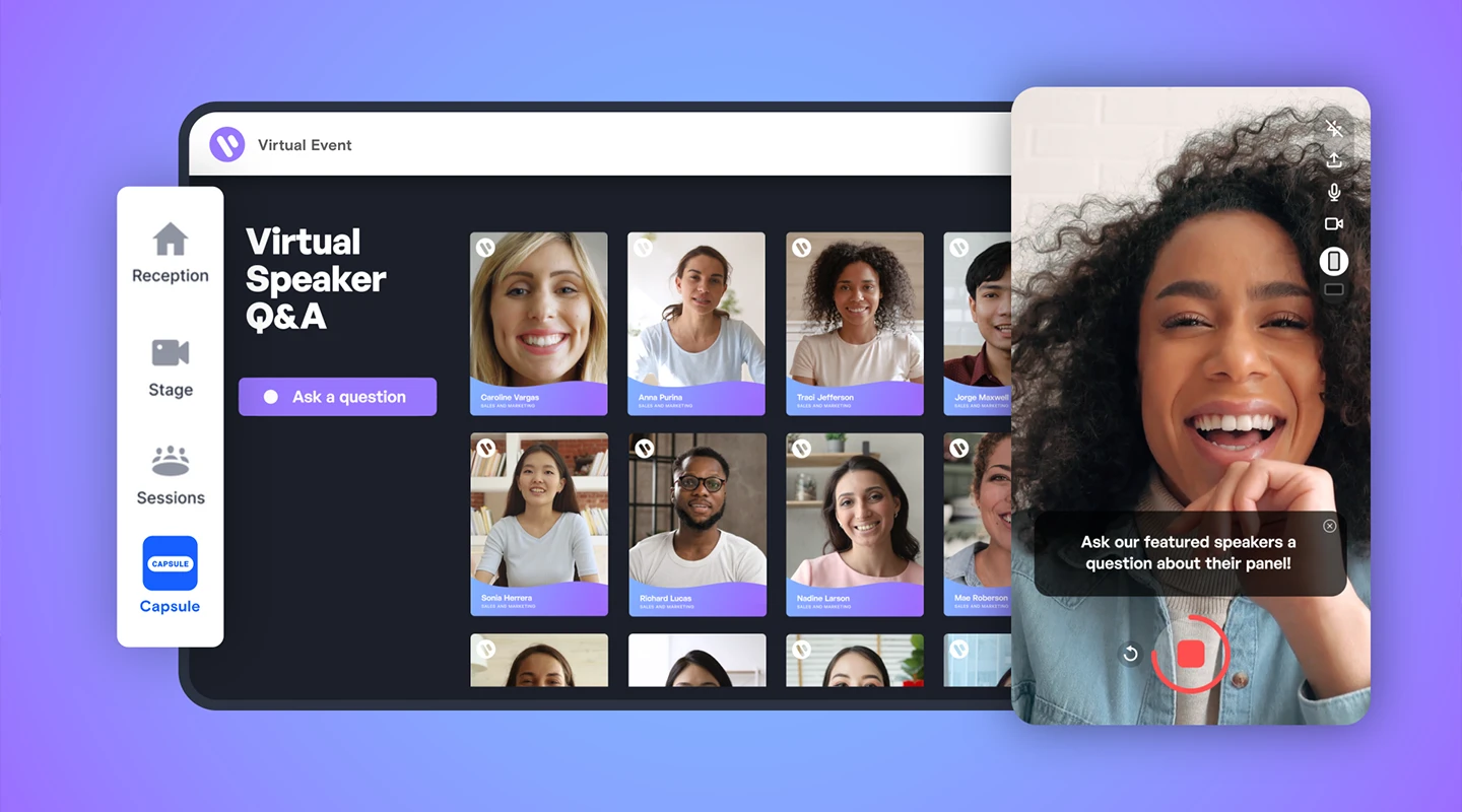 Hopin virtual event platform interface