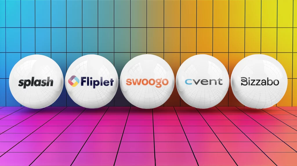 Comparison cover showing Splash, Fliplet, Swoogo, Cvent, and Bizzabo logos