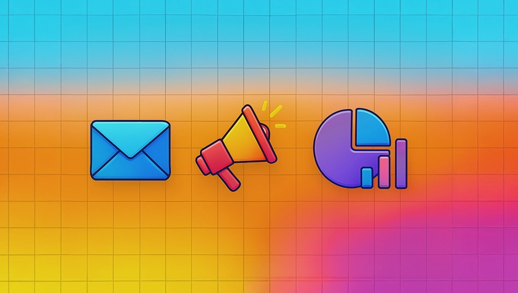 Illustrated event invitation email with envelope, message preview, and RSVP call-to-action