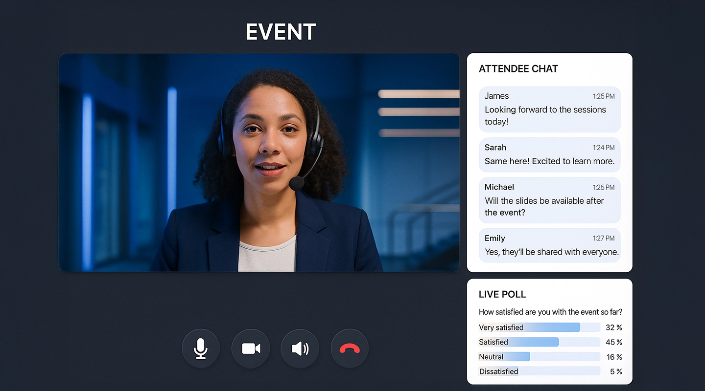 Virtual networking event landing page example with event overview and signup call to action