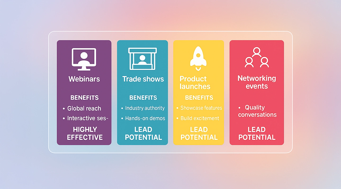 Choosing the right event type for lead generation
