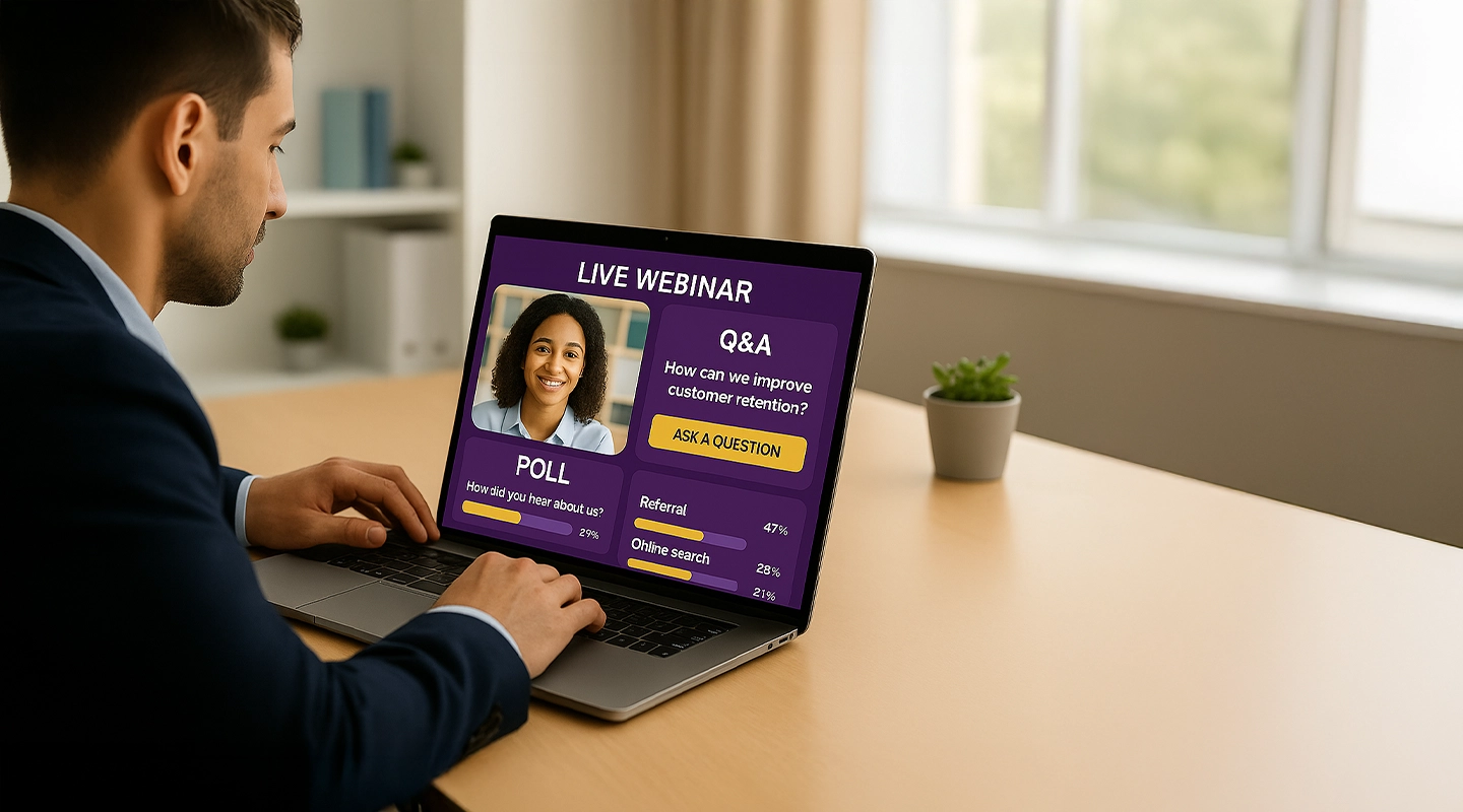 Interactive tools and Q&A for event lead capture