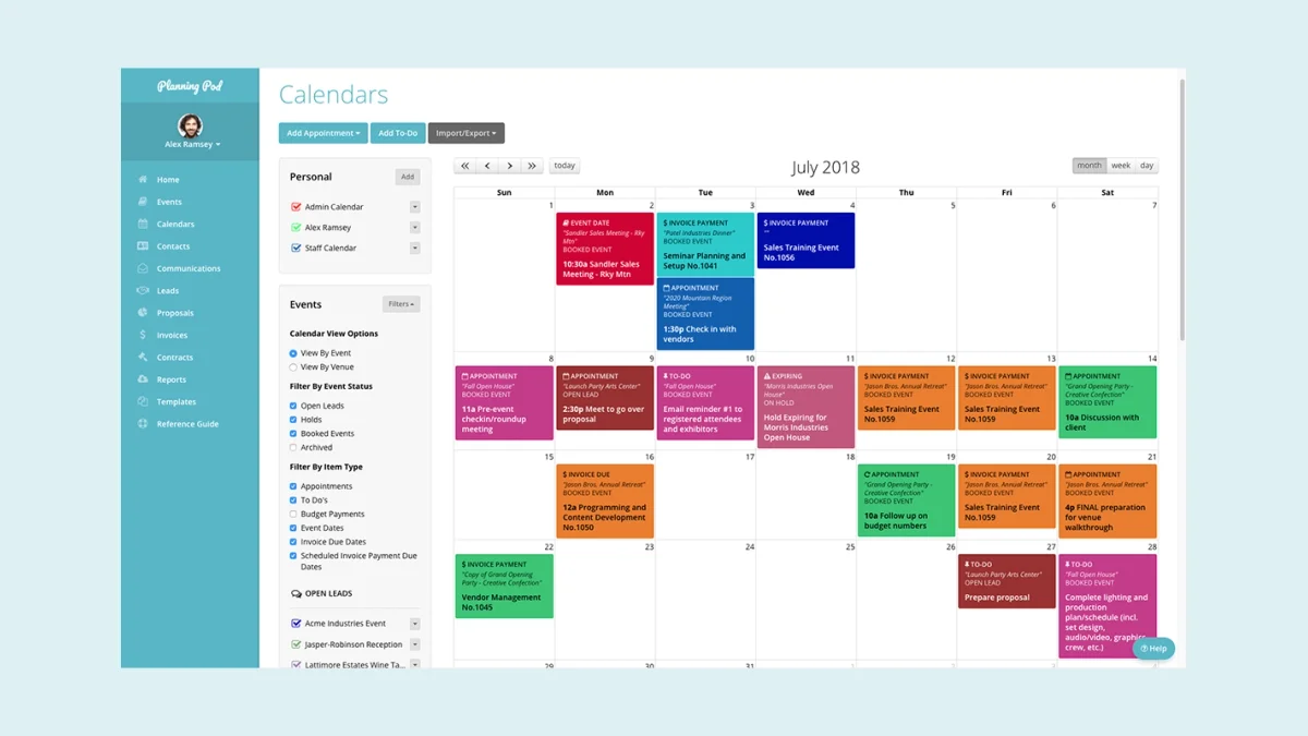 Planning Pod venue management tool