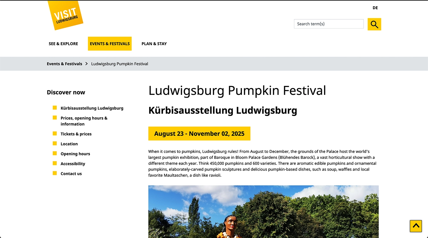 Pumpkin Festival website