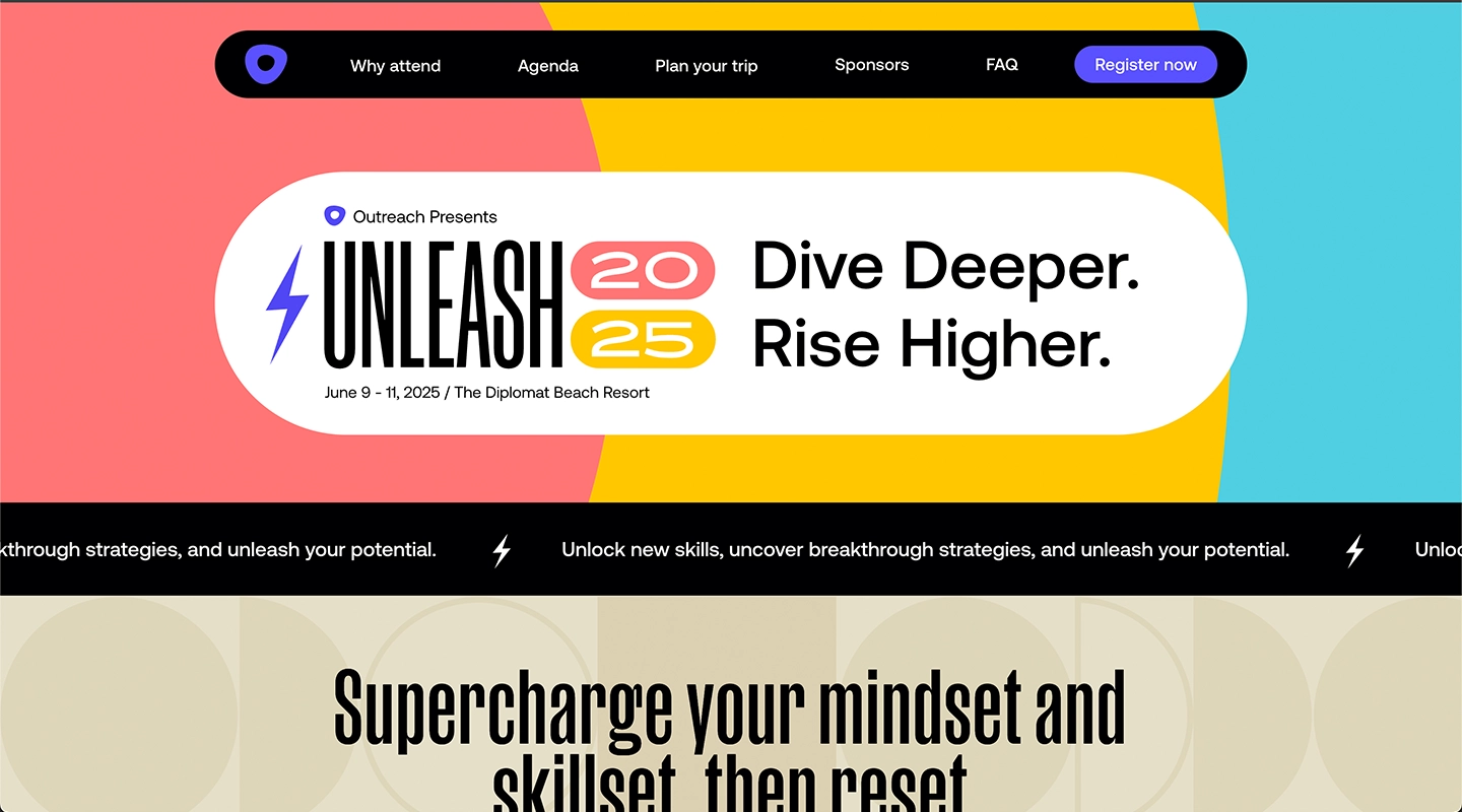 Unleash by Outreach website