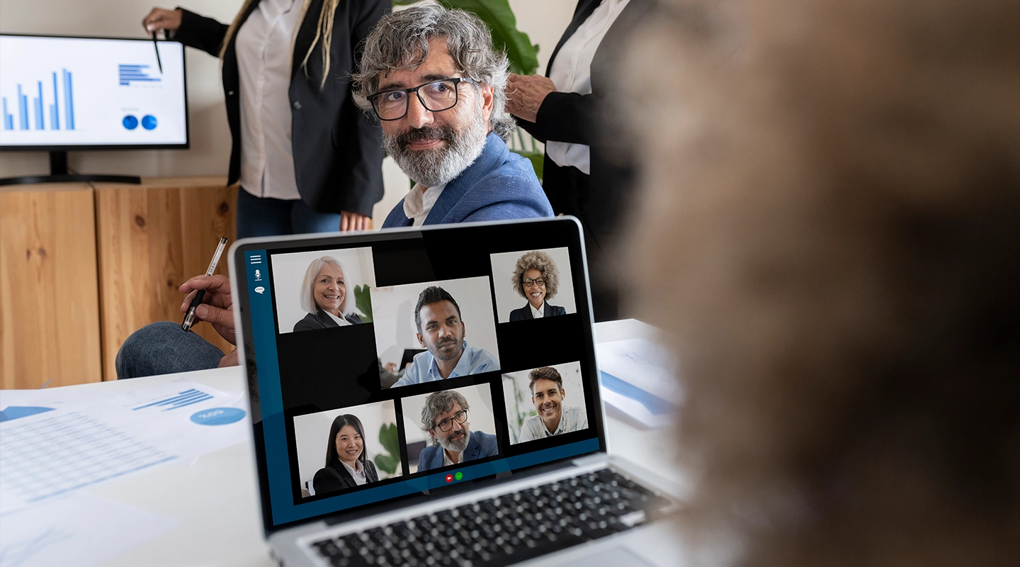 Virtual networking event with attendees connecting online through video sessions