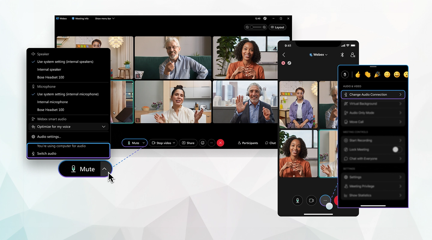 Webex Events platform interface for virtual sessions and attendee engagement