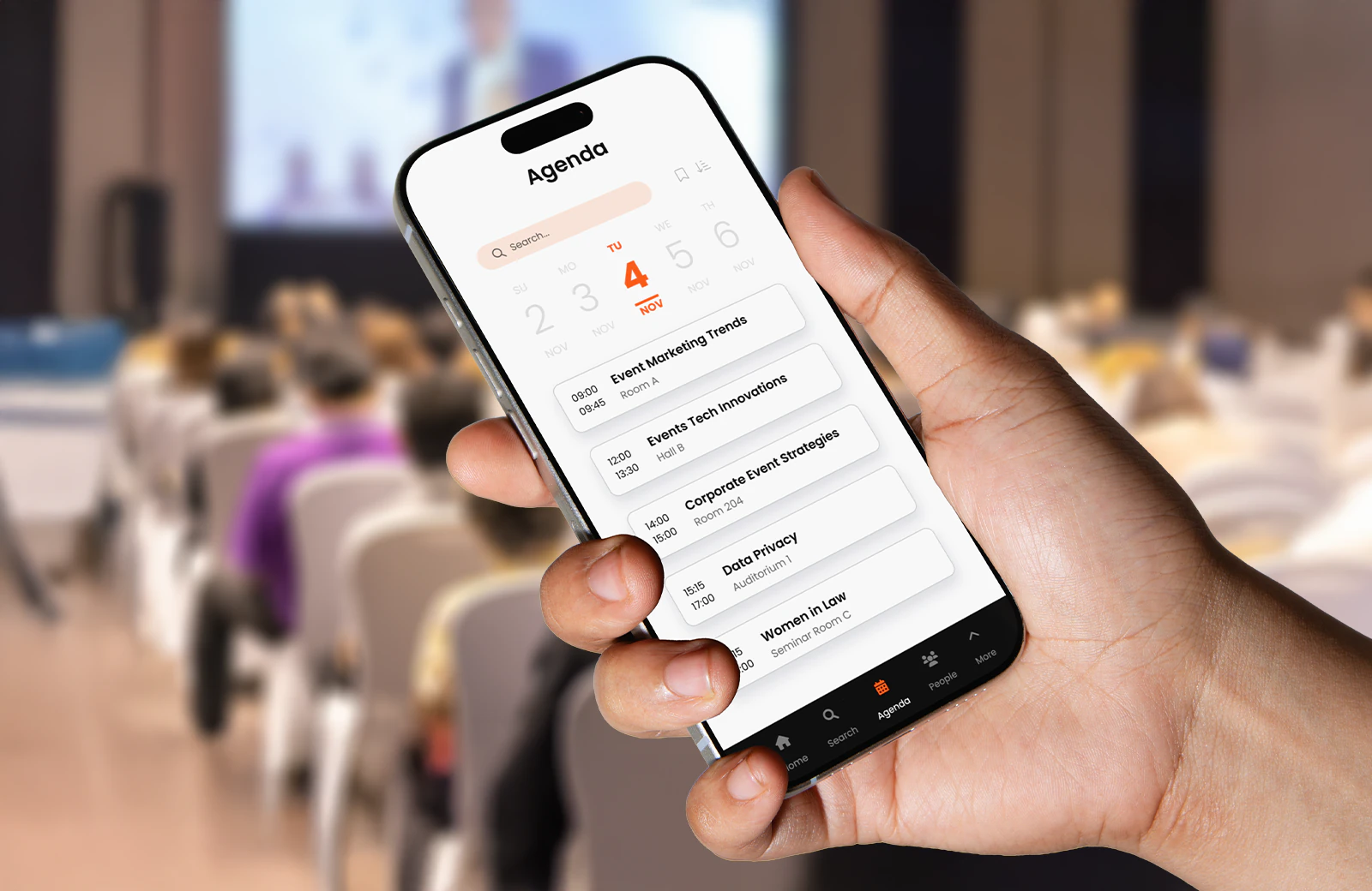Conference agenda builder interface