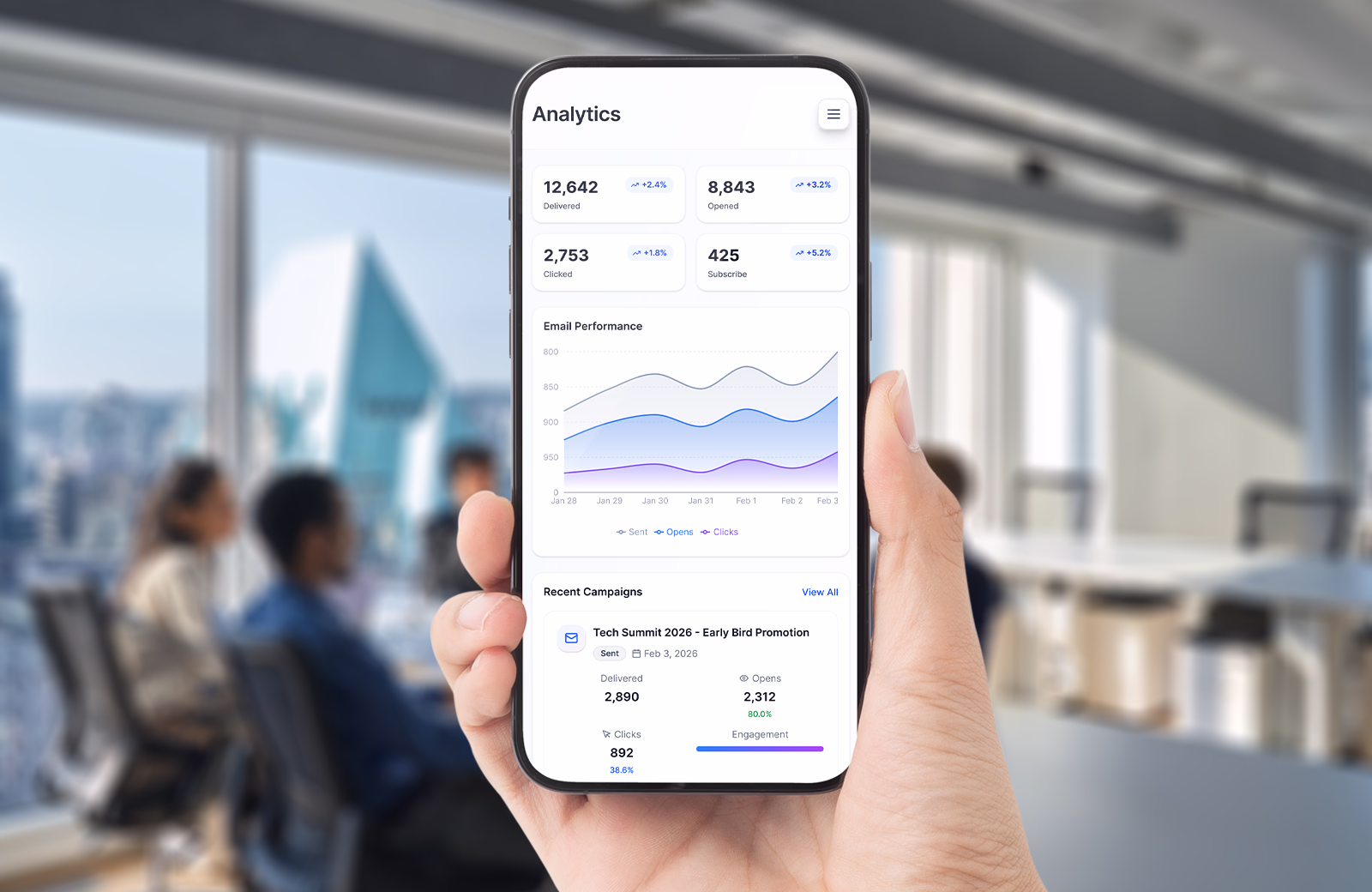 Email engagement analytics dashboard