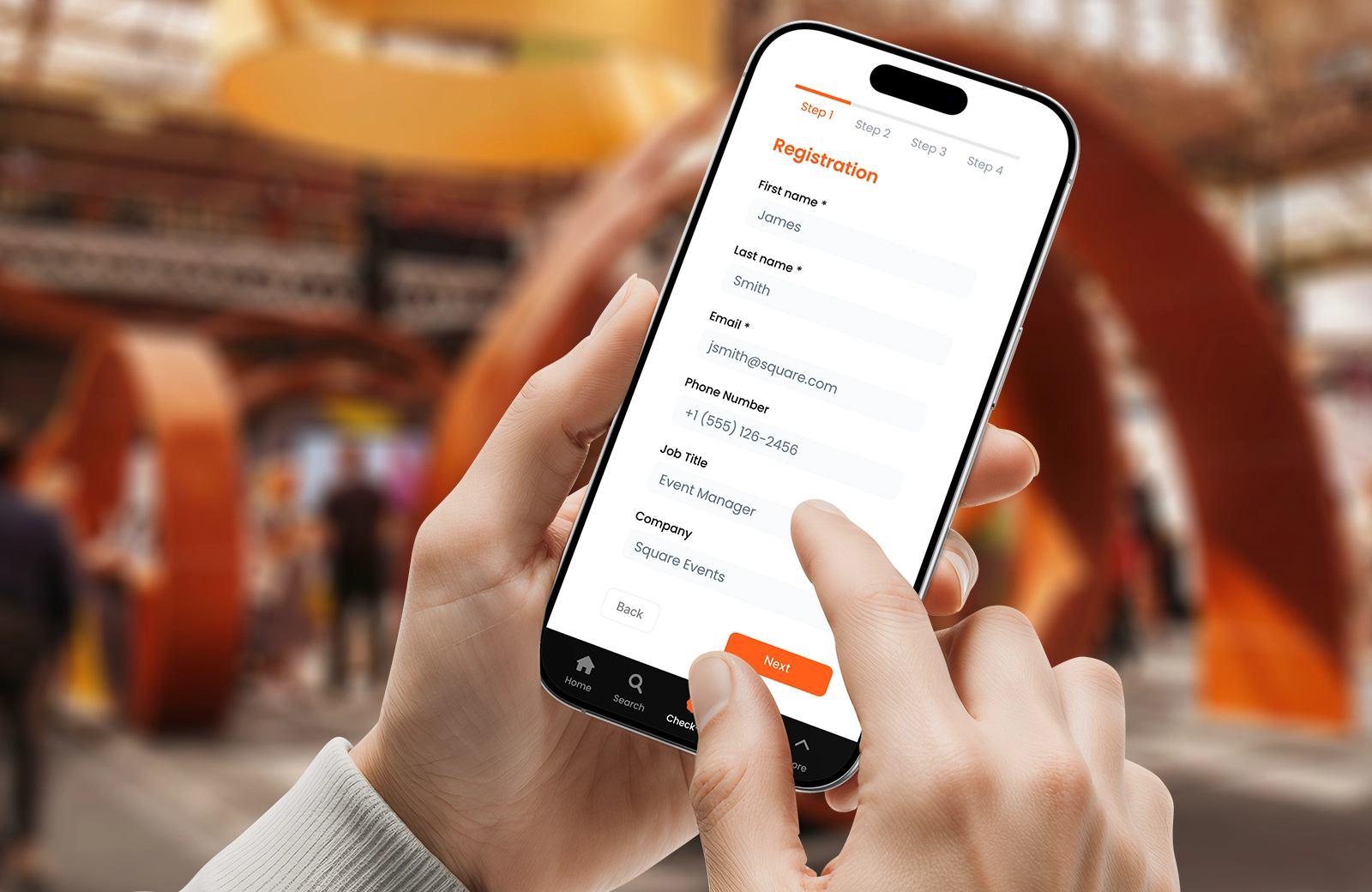 Industry show registration interface