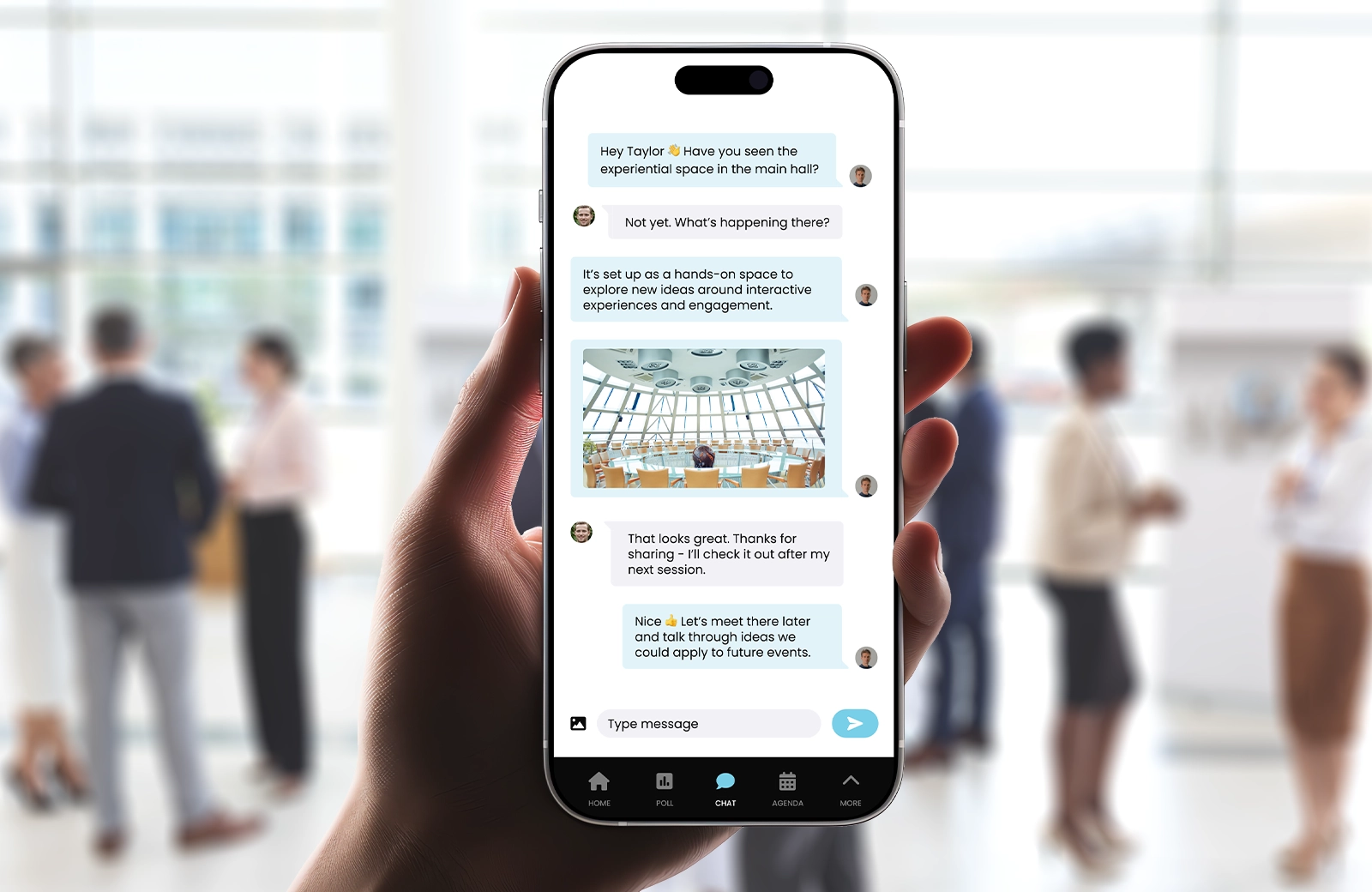 Employee communication hub for internal events
