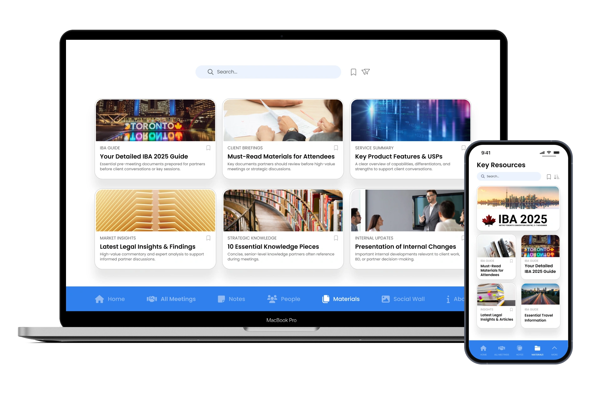 Key resources screen