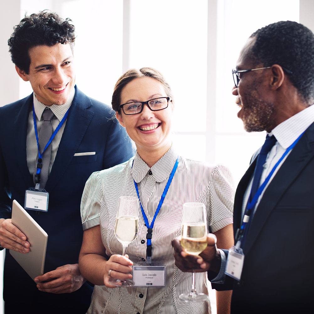 Networking event with attendees connecting and engaging