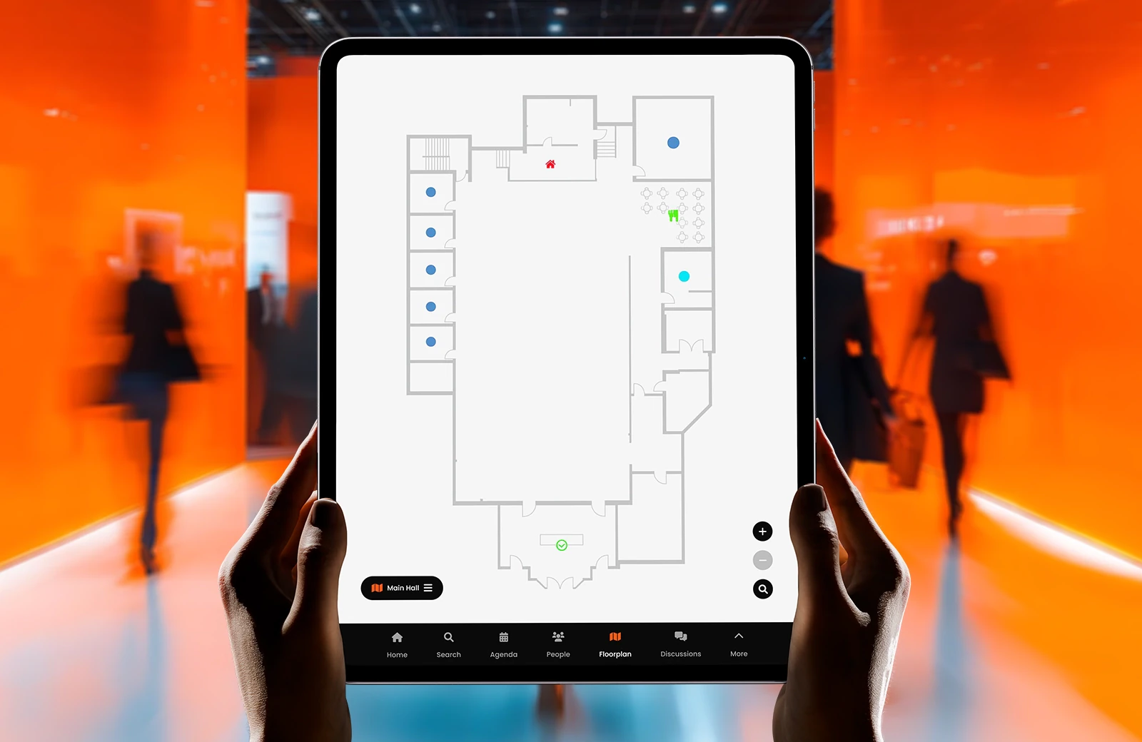 Interactive trade show floor plan