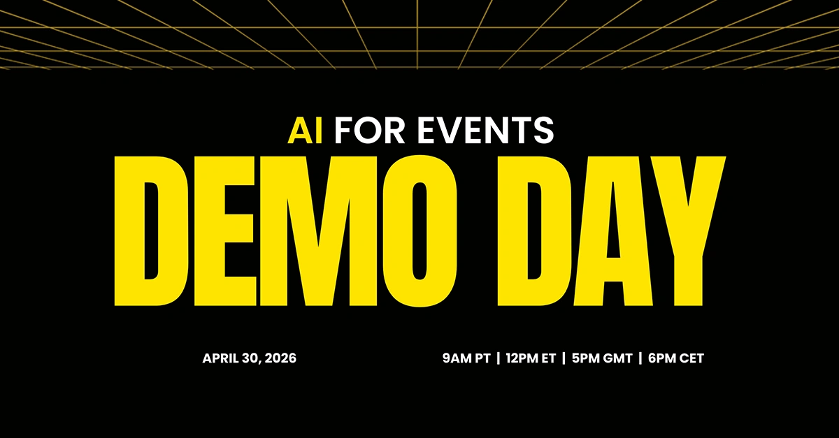 Featured artwork for the AI for Events Demo Day webinar